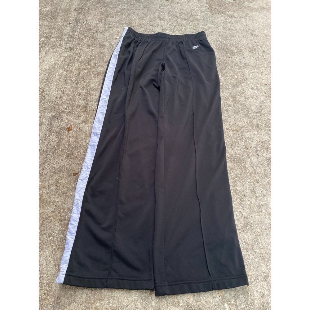 Vintage Nike Silver Tag Pleated Black Striped Baggy Track Pants Retro - Men’s XL